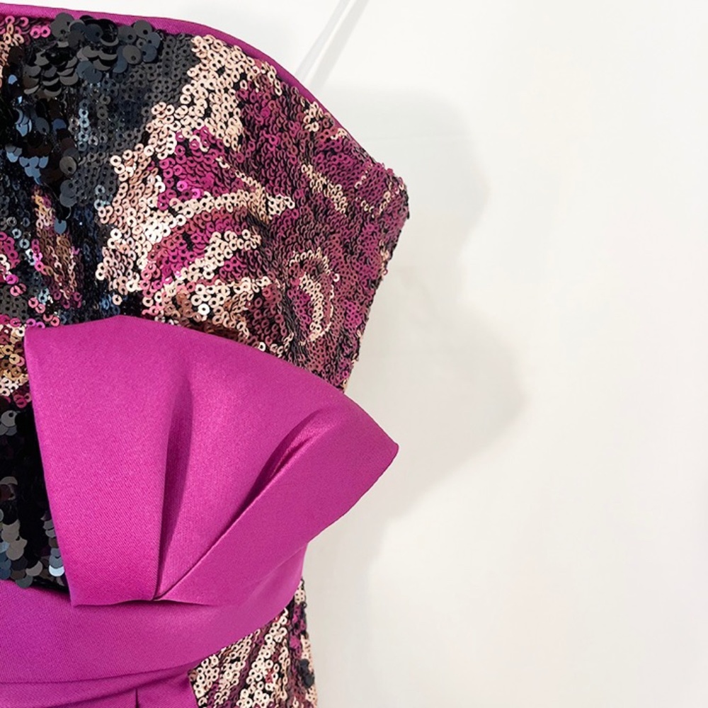 Marchesa Notte Sequined Floral Gown